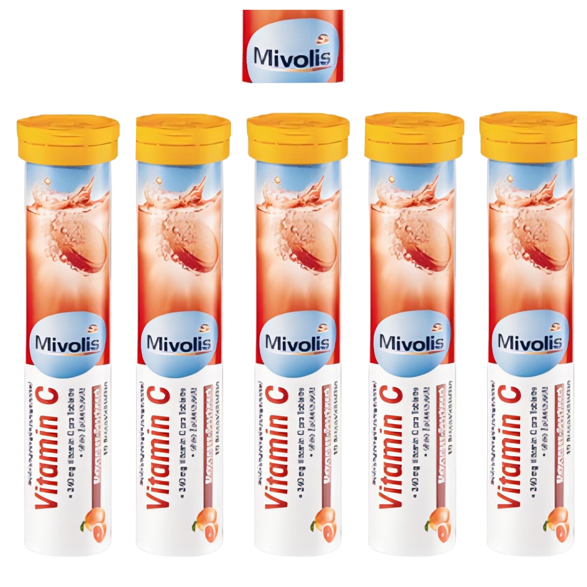 德国原装进口 Mivolis多种维生素无糖血橙味VC泡腾片 20片5支起售